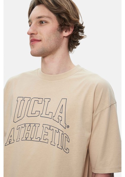 Webster Sütlü Kahve Bisiklet Yaka Baskılı Oversize Erkek Tshirt fiyatları