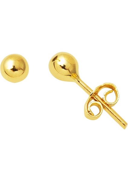 4 mm 14 Ayar Altın Top Küpe KP100