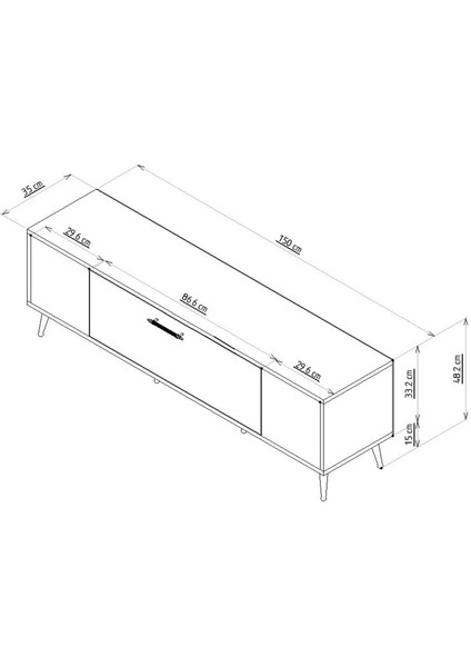 Aşkabat Tv Sehpası Tv Ünitesi Antrasit Altın fırsatları