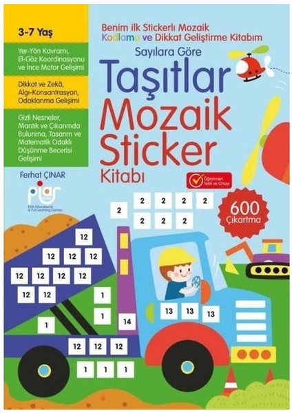 Taşıtlar Mozaik Sticker Kitabı Sayılara Göre 3 7