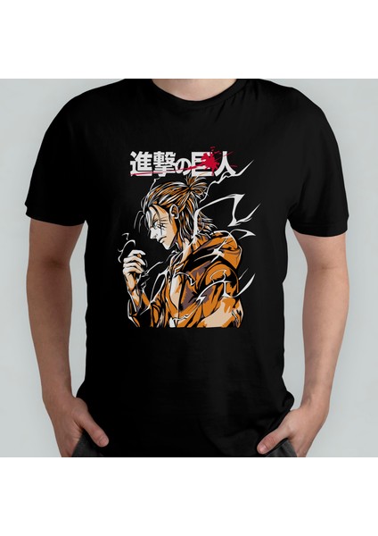 Attack On Titan Eren Jaeger_ %100 Pamuklu Bisiklet Yaka T-Shirt Model 13
