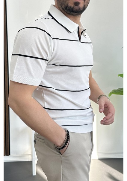 Erkek Açık Yaka Yan Çizgili Tişört Yeşil EDW259 fiyatları