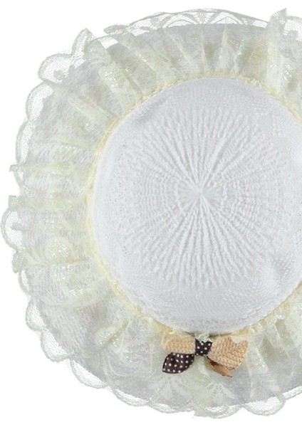 Kız Çocuk Hasır Fötr Plaj Şapka Tüllü Rattan Model 4/8 Yaş