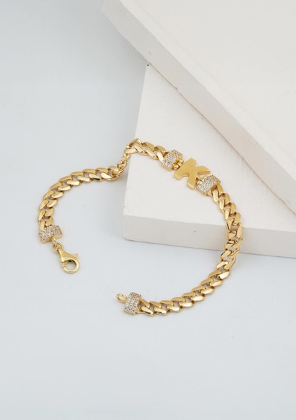 Gurmet Zincir K Harfli 14 Ayar Altın Bileklik indirimleri