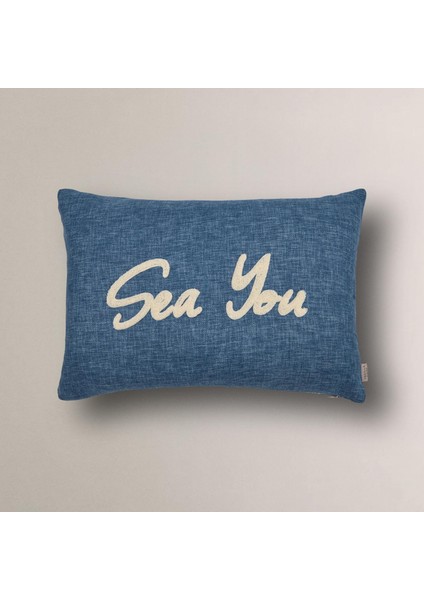 Sea You Punch Desenli Kırlent Kılıfı