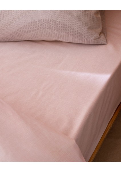 Suivre King Size %100 Pamuk Ranforce Baskılı Nevresim Takımı - Pudra/koyu Pudra fırsatları