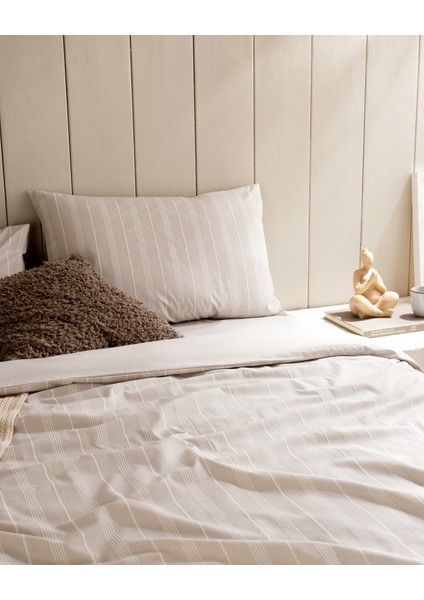 Amelia Çift Kişilik Pamuklu Armürlü Nevresim Takımı - Taş modelleri