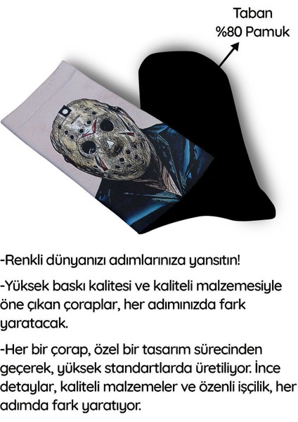 Jason Voorhees Maskeli Katil Çorap - Unisex