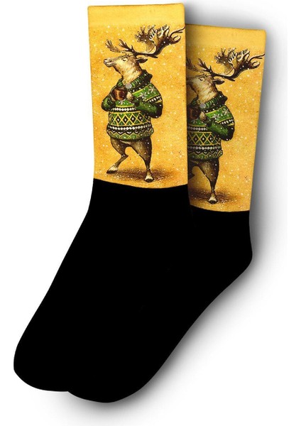 Yılbaşı Geyik Çorap - Unisex