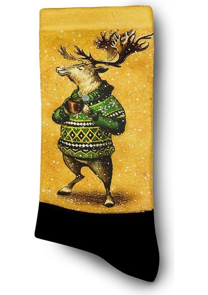 Yılbaşı Geyik Çorap - Unisex