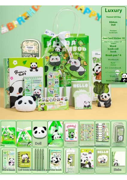 Küçük Panda Kırtasiye Seti Okula Başlangıç Hediye Seti Için Hediye Kutusu (Yurt Dışından)