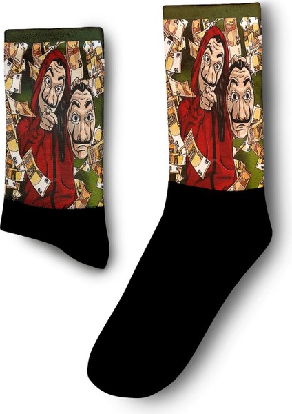 La Casa De Papel Maskeli Çorap - Salvador Dali Stili - Unisex