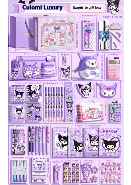 Kuromi Kırtasiye Seti Hediye Kutusu Ilkokul Öğrencileri Için Öğrenme Kırtasiye Paketi (Yurt Dışından)