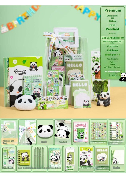 Küçük Panda Kırtasiye Seti Okula Başlangıç Hediye Seti Için Hediye Kutusu (Yurt Dışından)