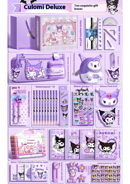 Kuromi Kırtasiye Seti Hediye Kutusu Ilkokul Öğrencileri Için Öğrenme Kırtasiye Paketi (Yurt Dışından)