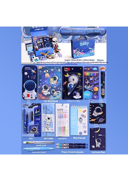 Astronot Kırtasiye Seti Ilköğretim Öğrencileri Için Okul Malzemeleri Paketi (Yurt Dışından)