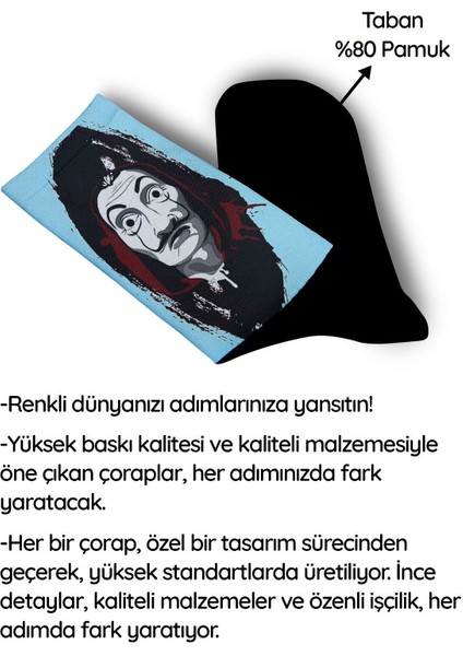 La Casa De Papel Salvador Dali Maskeli Çorap - Unisex fırsatları