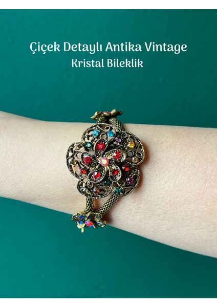 Büyük Taşlı Antika Bileklik Vintage