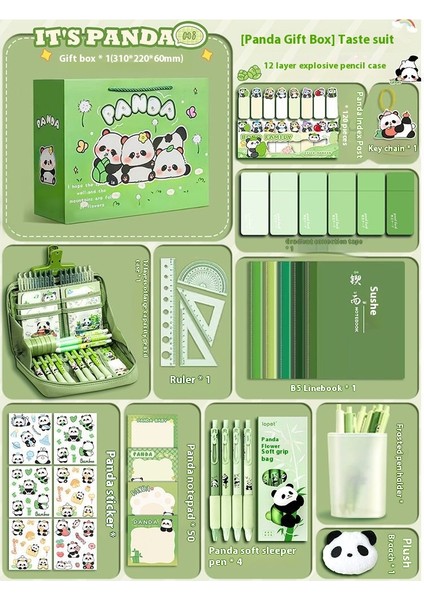 Panda Karapika Kırtasiye Paketi Okul Malzemeleri Hediyeleri Çocuk Kırtasiye Seti (Yurt Dışından)