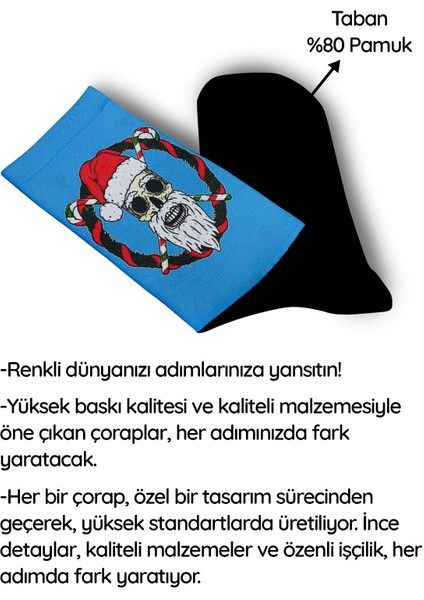 Kurukafa Noel Baba Noel Yılbaşı Çorabı - Unisex