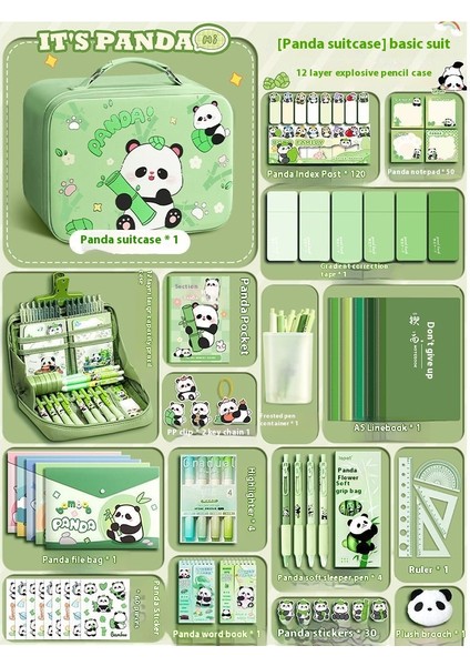 Panda Karapika Kırtasiye Paketi Okul Malzemeleri Hediyeleri Çocuk Kırtasiye Seti (Yurt Dışından)