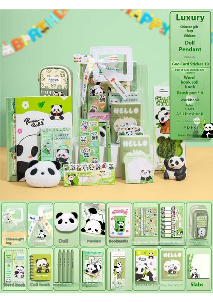 Küçük Panda Kırtasiye Seti Okula Başlangıç Hediye Seti Için Hediye Kutusu (Yurt Dışından)