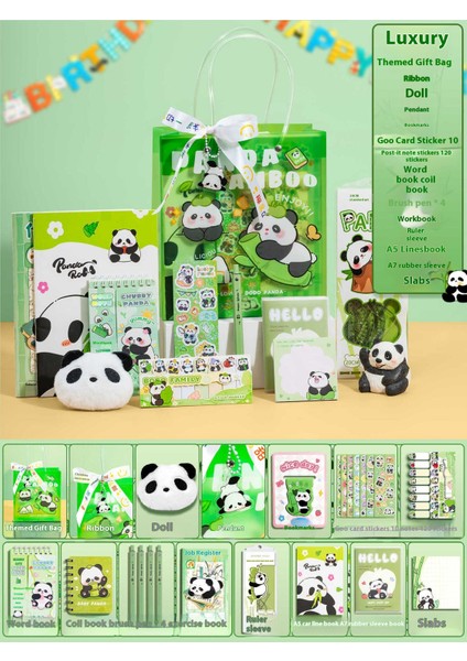 Küçük Panda Kırtasiye Seti Okula Başlangıç Hediye Seti Için Hediye Kutusu (Yurt Dışından)