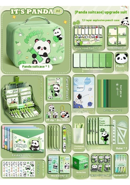 Panda Karapika Kırtasiye Paketi Okul Malzemeleri Hediyeleri Çocuk Kırtasiye Seti (Yurt Dışından)