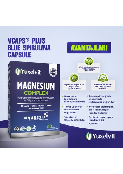 Magnezyum Kompleks (Glisinat-Malat-Taurat-Sitrat-Vitamin B6) modelleri