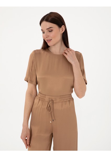 Kadın Kahverengi Comfort Fit Bluz 50301143-VR029 modelleri