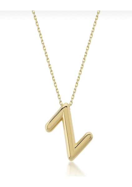 14 Ayar Altın Sade Balon Z Harf Zincir Kolye , modelleri