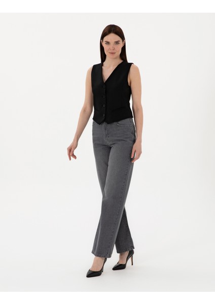 Kadın Siyah Slim Fit Yelek 50300027-VR046 fırsatları