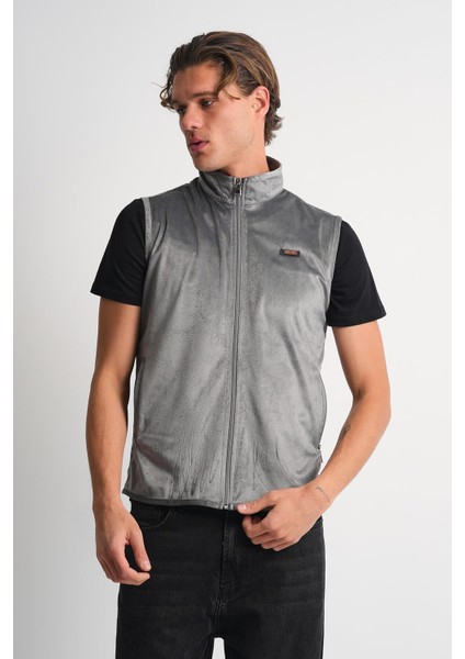 Alexandergardı Dik Yaka Fermuarlı Yandan Cepli Kolsuz Yelek