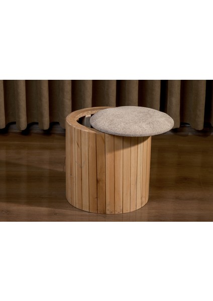 Kokina Sandıklı, Naturel Ahşap Wellsoft Sütlü Kahve-Krem Kumaş Puf&bench fiyatları