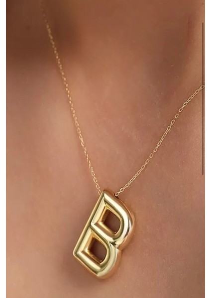 14 Ayar Altın Sade Balon B Harf Zincir Kolye , Anneye Eşe Sevgiliye Hediye fiyatları