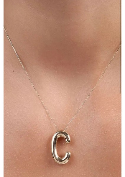14 Ayar Altın Sade Balon C Harf Zincir Kolye , Anneye Eşe Sevgiliye Hediye fiyatları