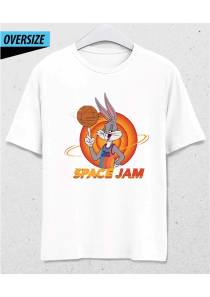 Orbit Dunker Oversize Unisex T-Shirt Beyaz %100 Pamuklu Özel Tasarım Baskı modelleri