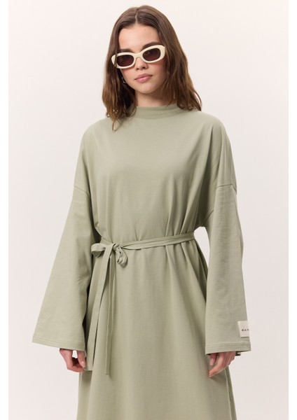 Oversıze Uzun Rahat Elbise Çağla Yeşili fırsatları