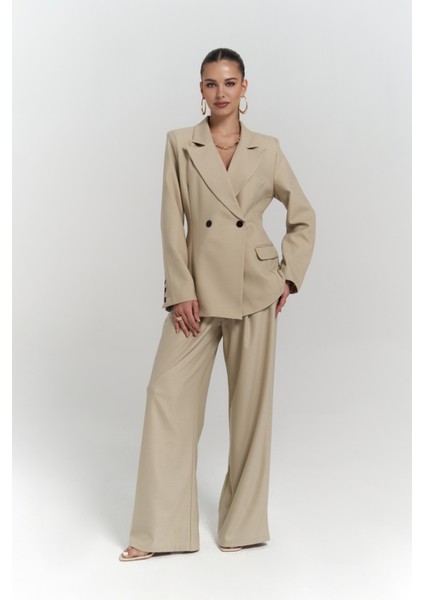 Halvyn Dar Kesim Blazer Olive Green Takım