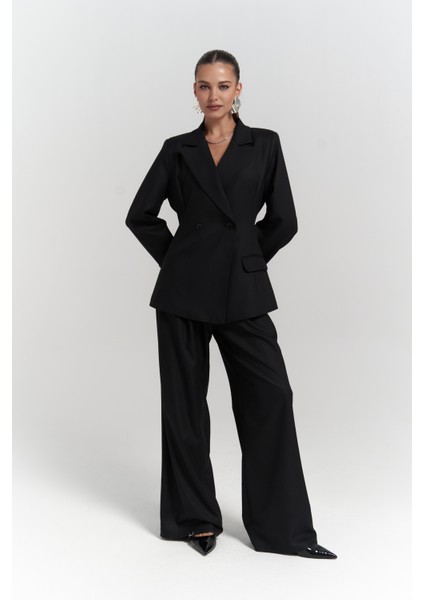 Halvyn Dar Kesim Blazer Siyah Takım