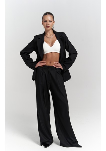 Halvyn Dar Kesim Blazer Siyah Takım