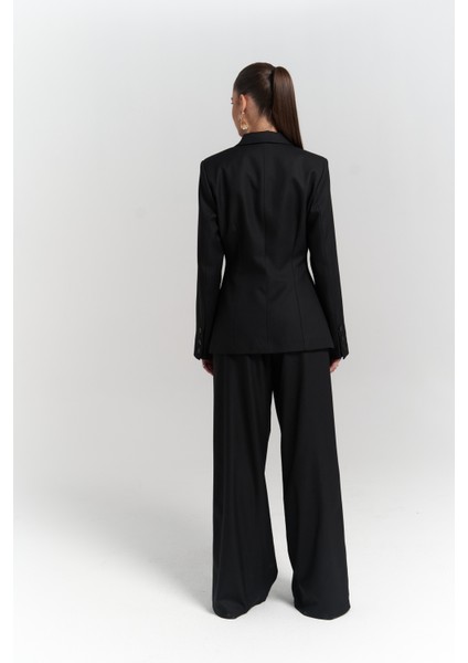 Halvyn Dar Kesim Blazer Siyah Takım