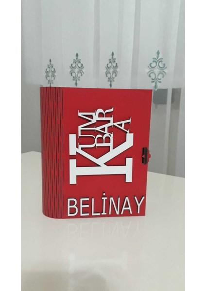 Kitap Görünümlü Ahşap Kumbara Kırmızı fiyatları