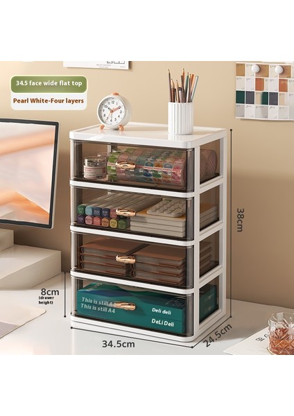 Basit Moda Kırtasiye Düzenleyici Masaüstü Öğrenci Çok Bölmeli Çekmece Yukarı Doğru Istiflenebilir (Yurt Dışından)