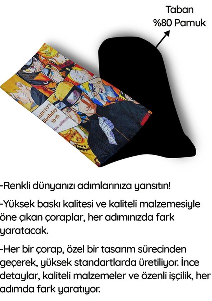 Naruto Doğum Günü Çorap - Unisex