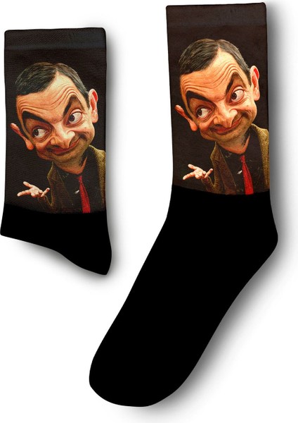 Mr. Bean - 3D Animasyon Karikatür Rowan Atkinson Komedi Dizisi Çorap - Unisex
