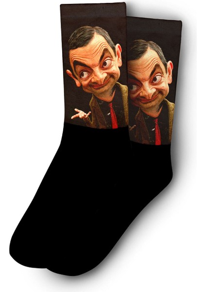 Mr. Bean - 3D Animasyon Karikatür Rowan Atkinson Komedi Dizisi Çorap - Unisex