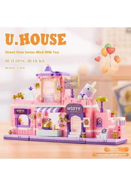 Gökkuşağı Şeker Evi Sokak Yapı Taşları Yapboz Puzzle Çocuk Oyuncakları (Yurt Dışından)