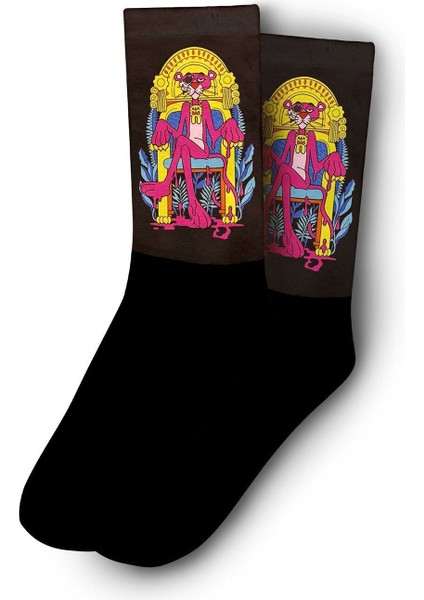Kral Pembe Panter Çorap - Unisex