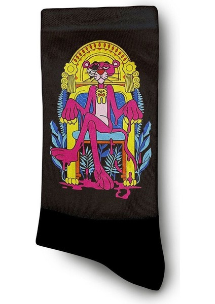 Kral Pembe Panter Çorap - Unisex